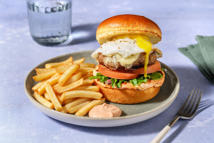 Cheesy Double Beef Burger & Fries