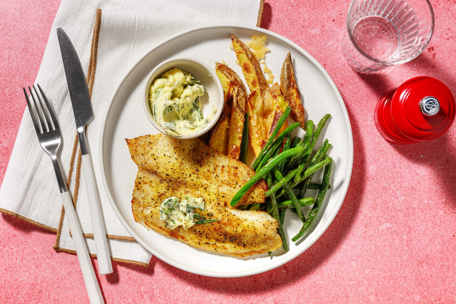 Oven-Baked Sea Bass in Tarragon-Garlic Butter