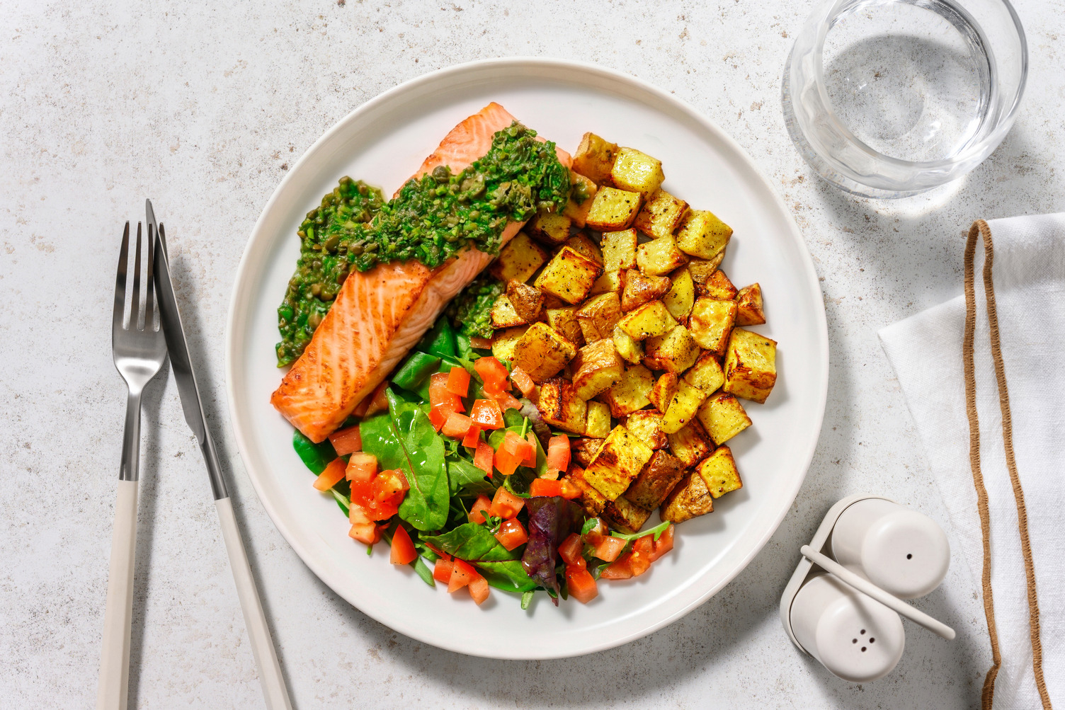 Zesty Baked Salmon and Homemade Salsa Verde