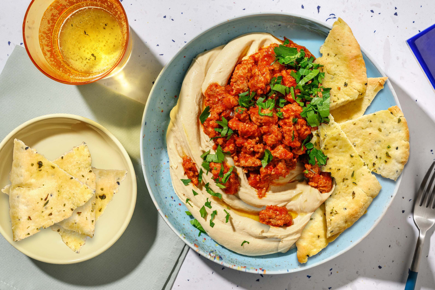Hummus bil lahme - ceci e carne piccante