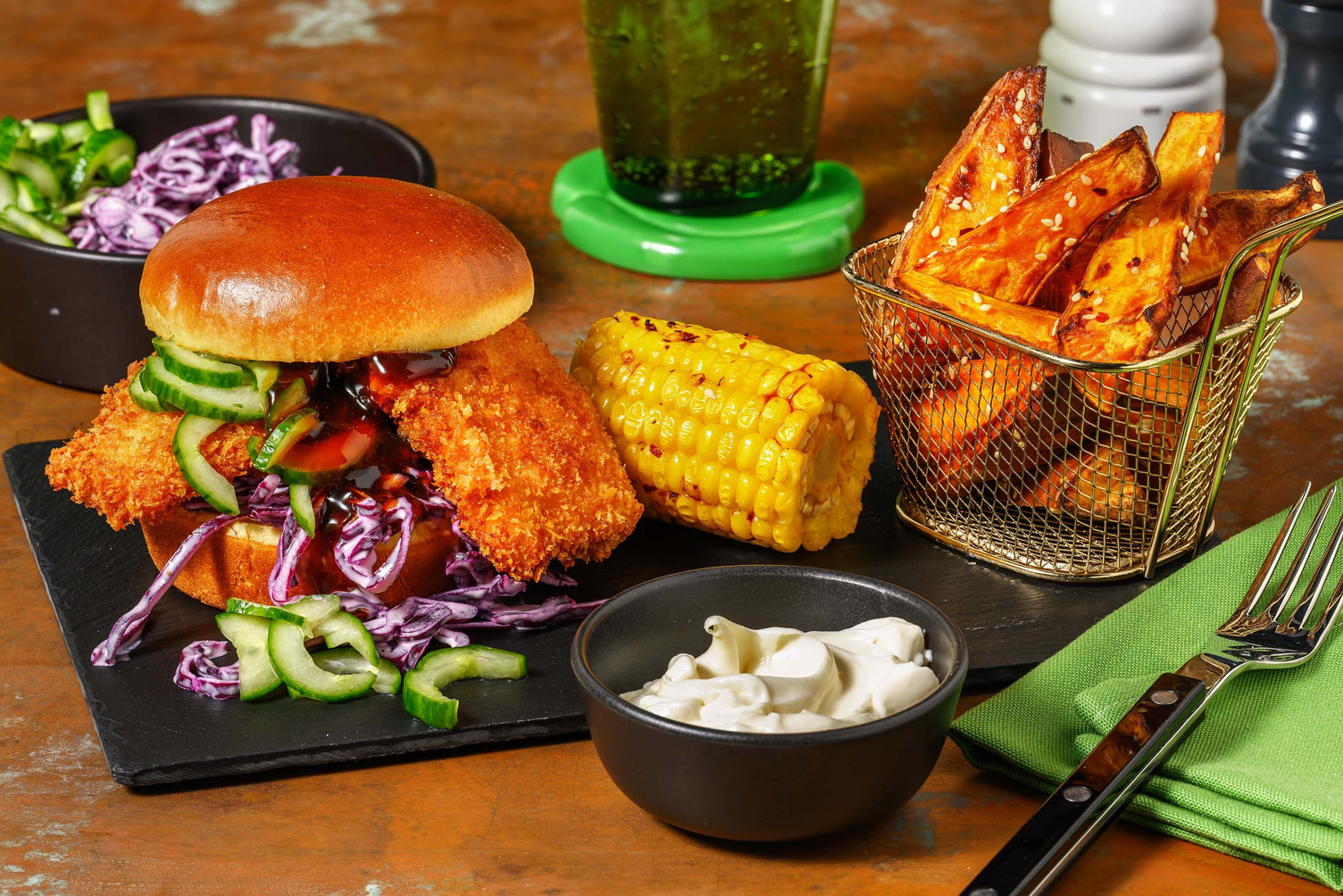 Kryddig koreansk kycklingburgare