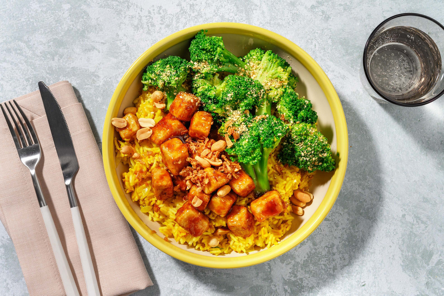 Sweet & Sticky tofu met broccoli