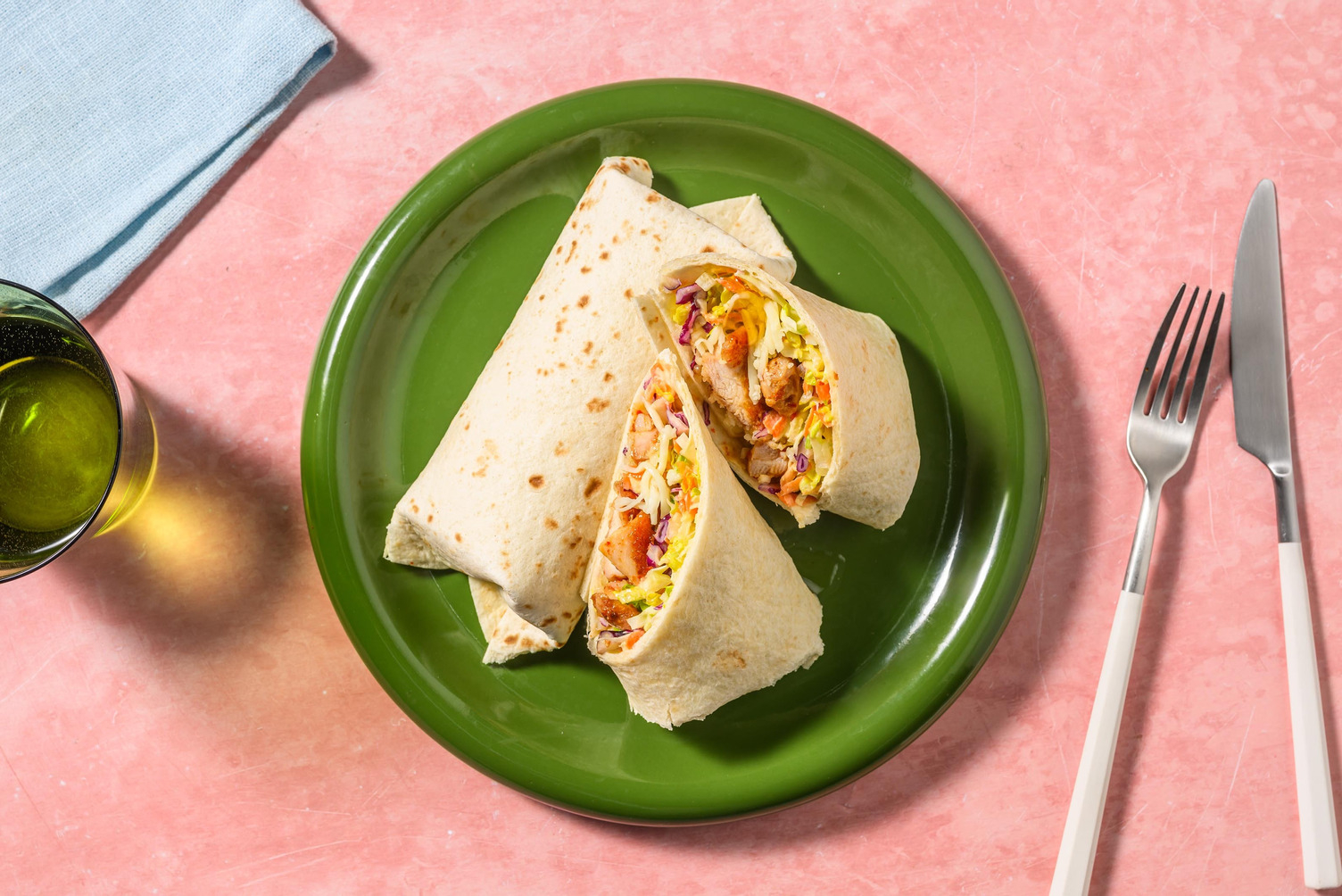 Honey-Harissa Cheesy Double Chicken Wraps