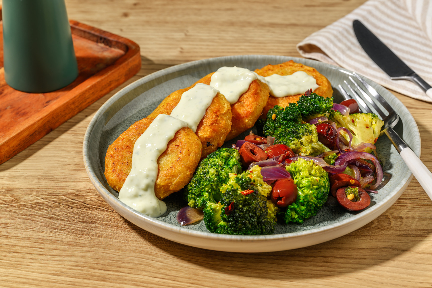 Crocchette di ceci e salsa al gorgonzola