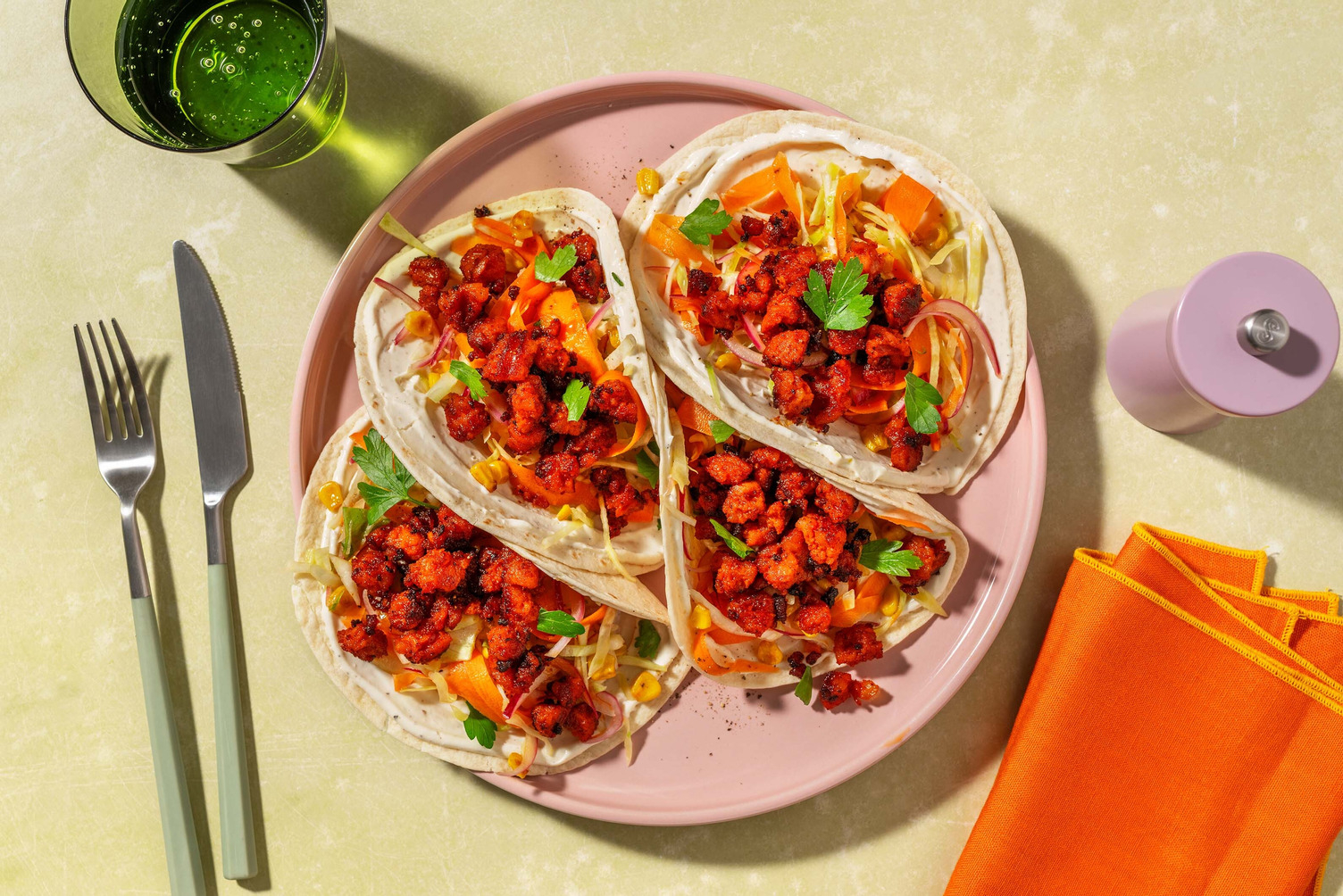 South American inspired chorizo tacos
