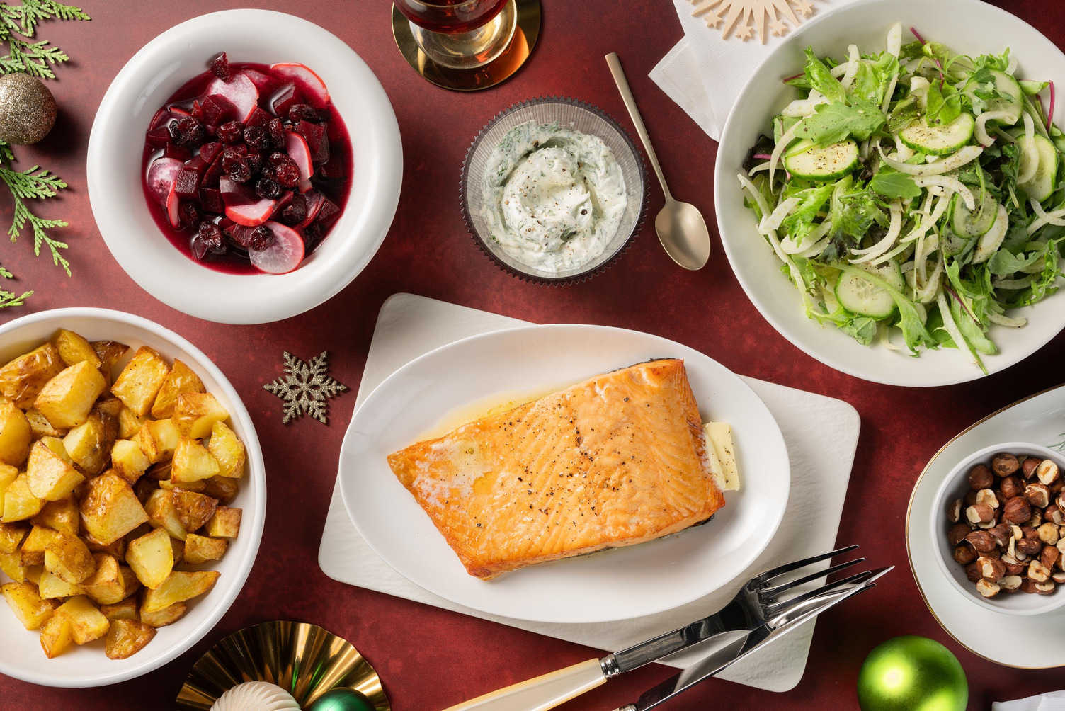 Citronpepparlax och dilldressing