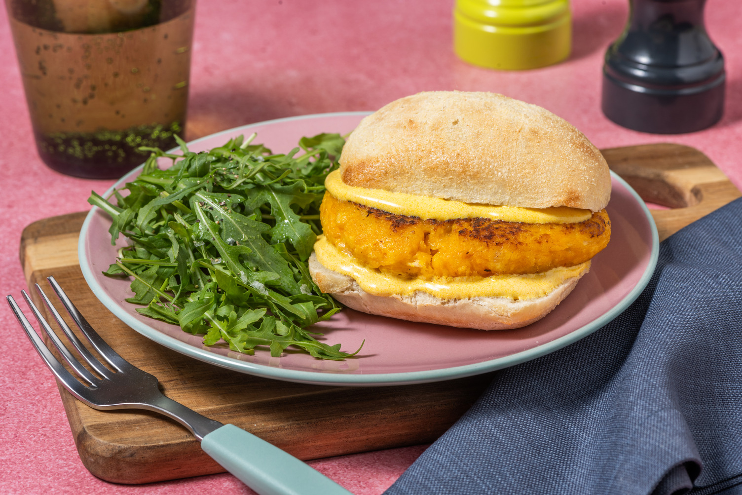 Hamburguesa casera de calabaza especiada