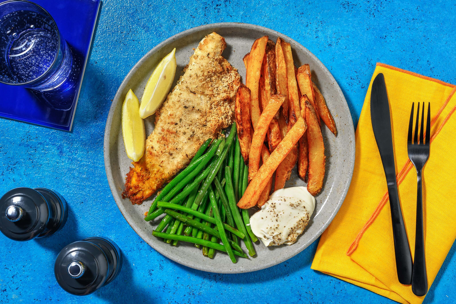 Zesty Crumbed Sea Bass and Lemon Aioli