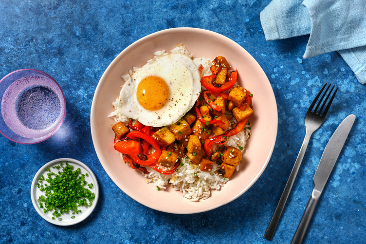 Glasierter Tofu mit fruchtiger Orangen-Soja-Soße