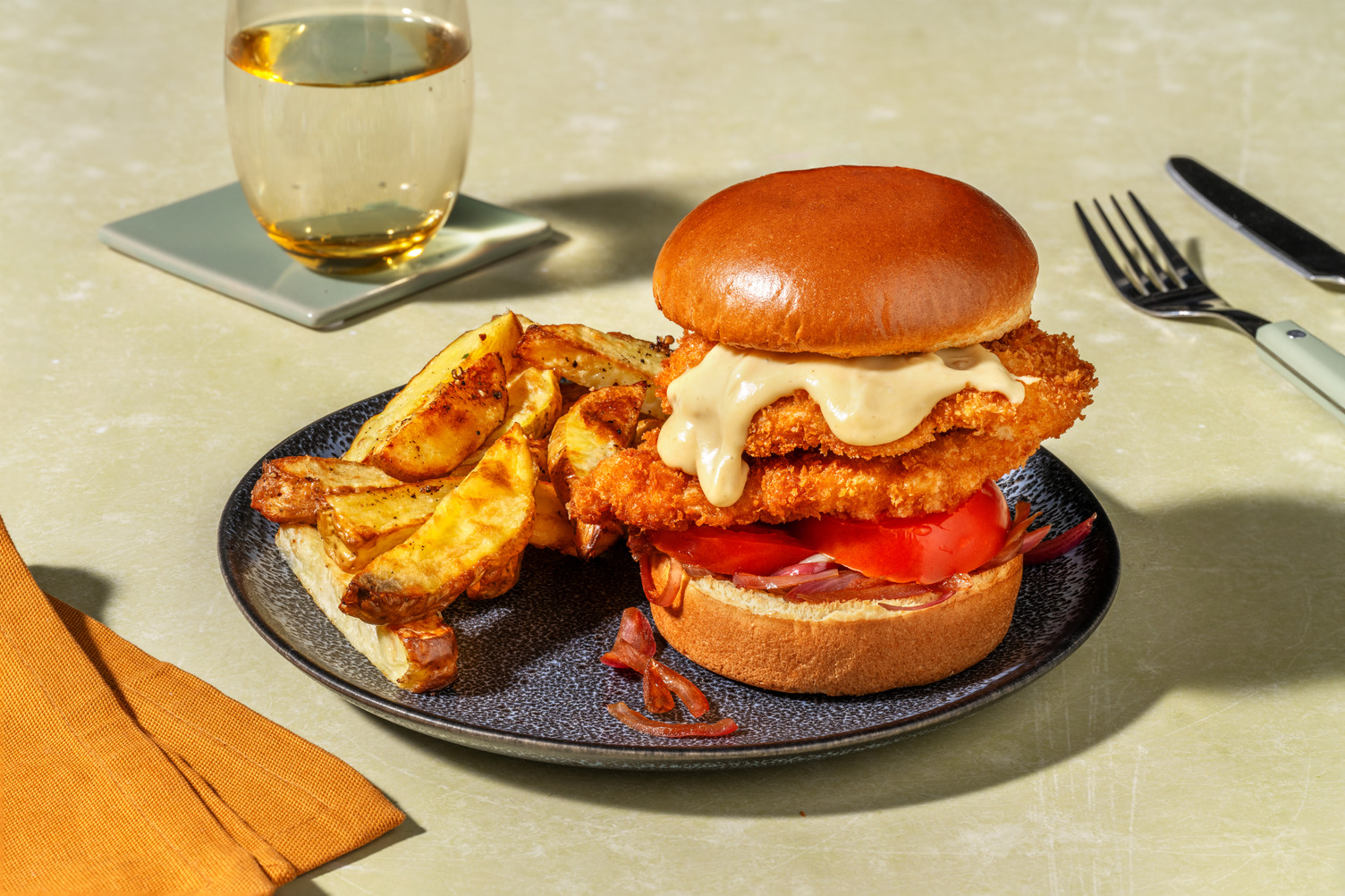 Caramelised Onion Chicken Burger