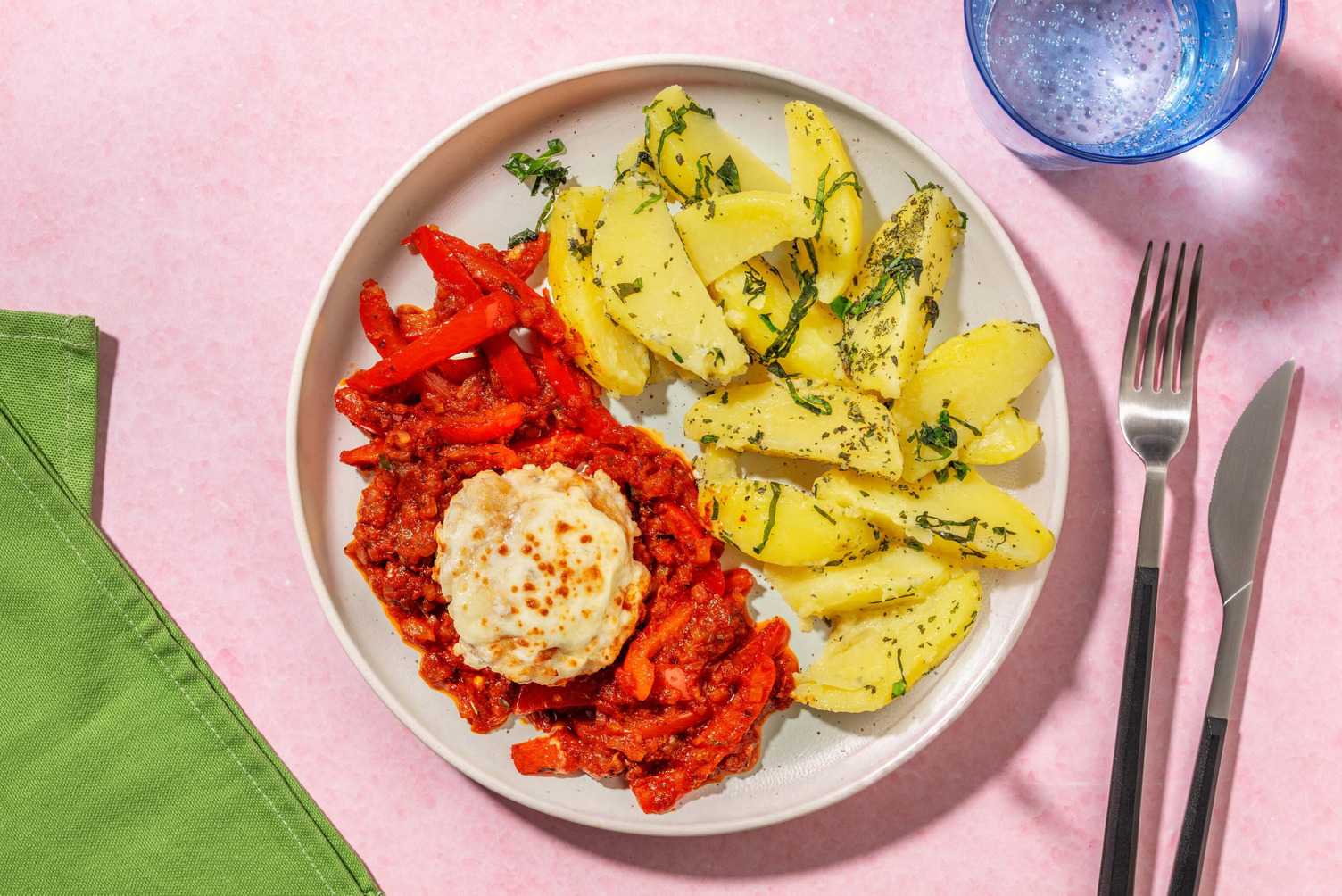 Kipburger op z'n Italiaans met kaas