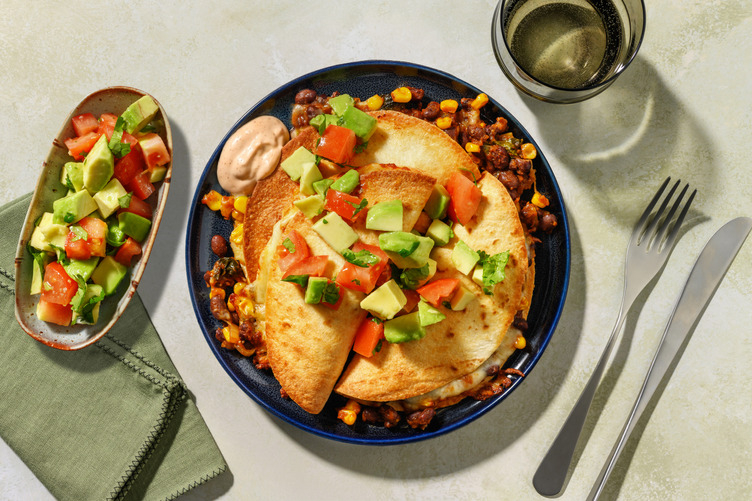 Mexican Black Bean, Lamb & Corn Quesadillas
