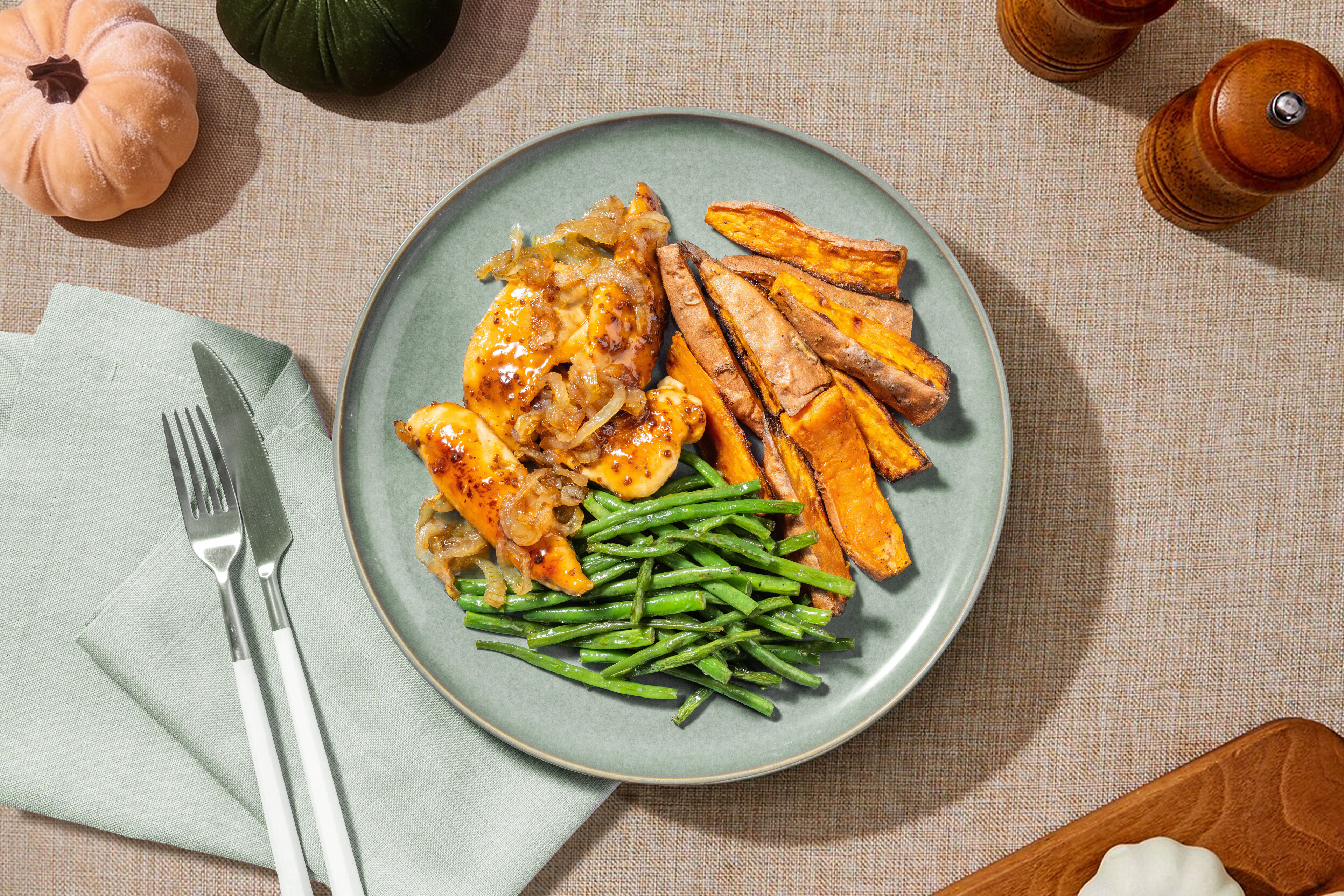 Maple-Mustard Chicken Breast and Sweet Potato Wedges