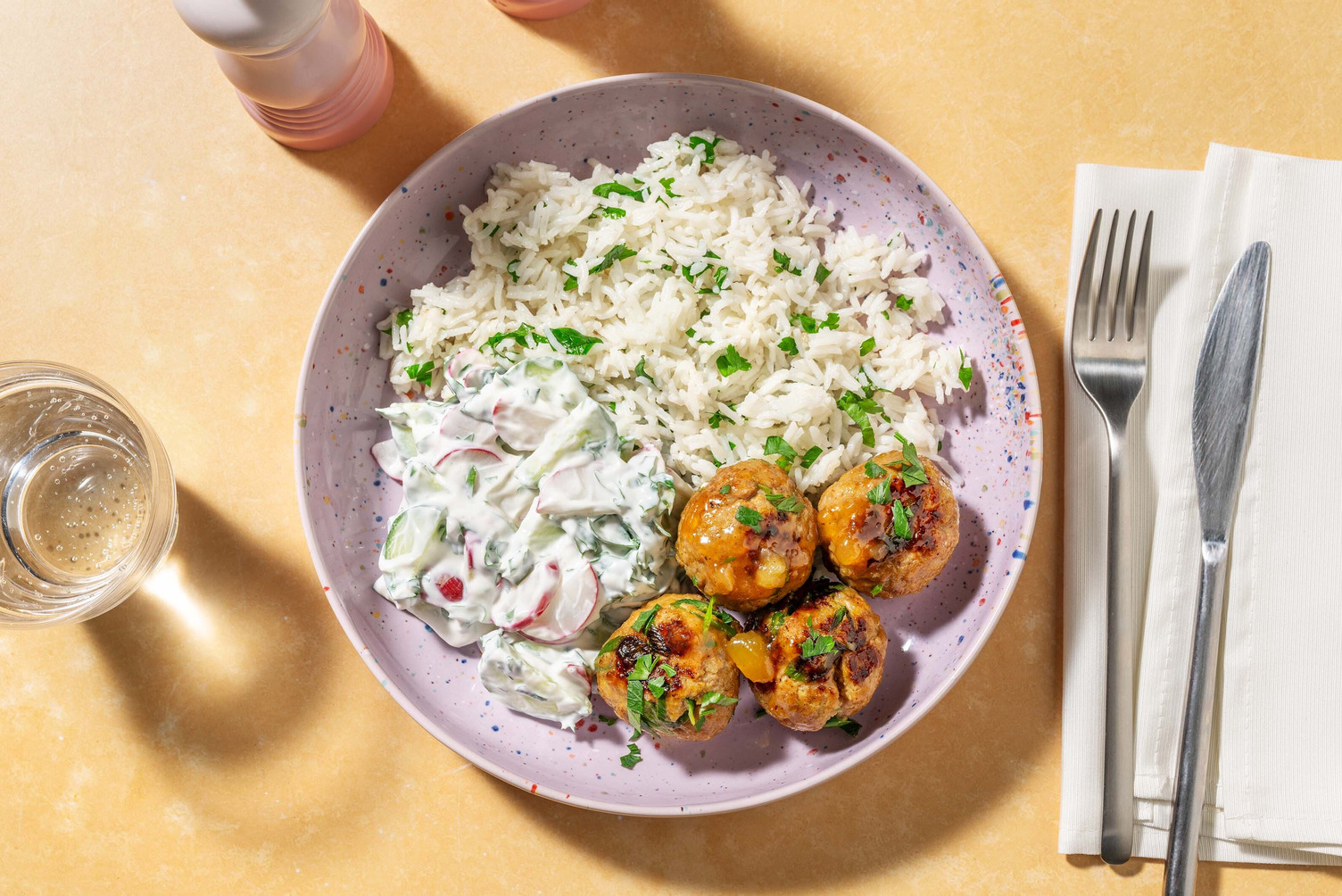 Boulettes de dinde glacées au chutney à la mangue