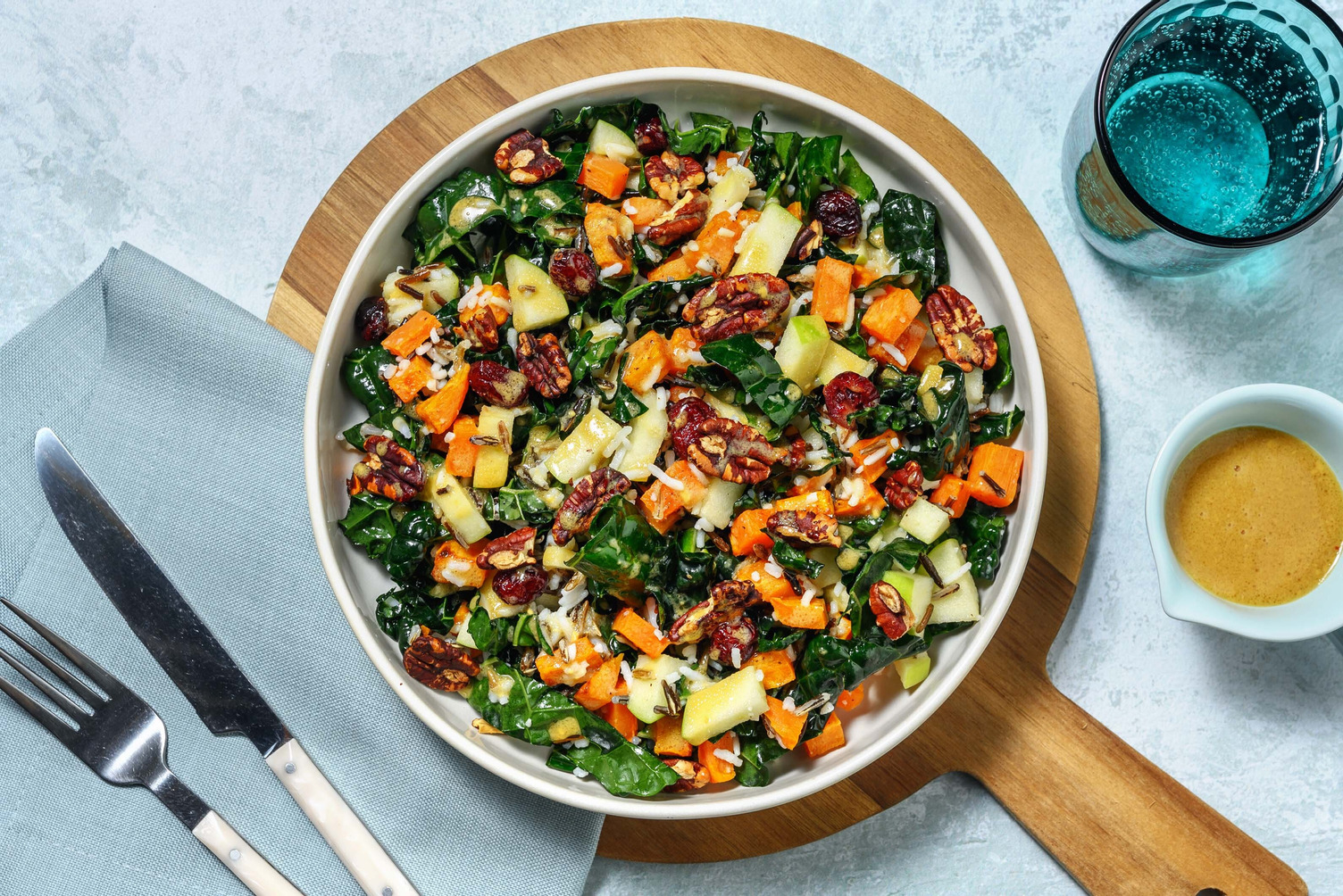 Salmon, Grain and Kale Harvest Super Salad