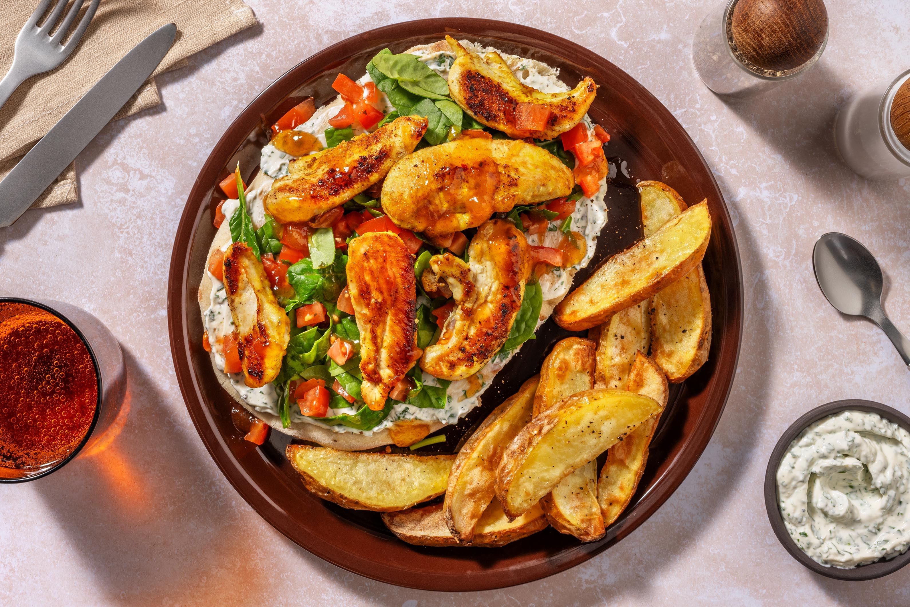 Mango Chutney-Glazed Double Chicken Flatbread Wraps