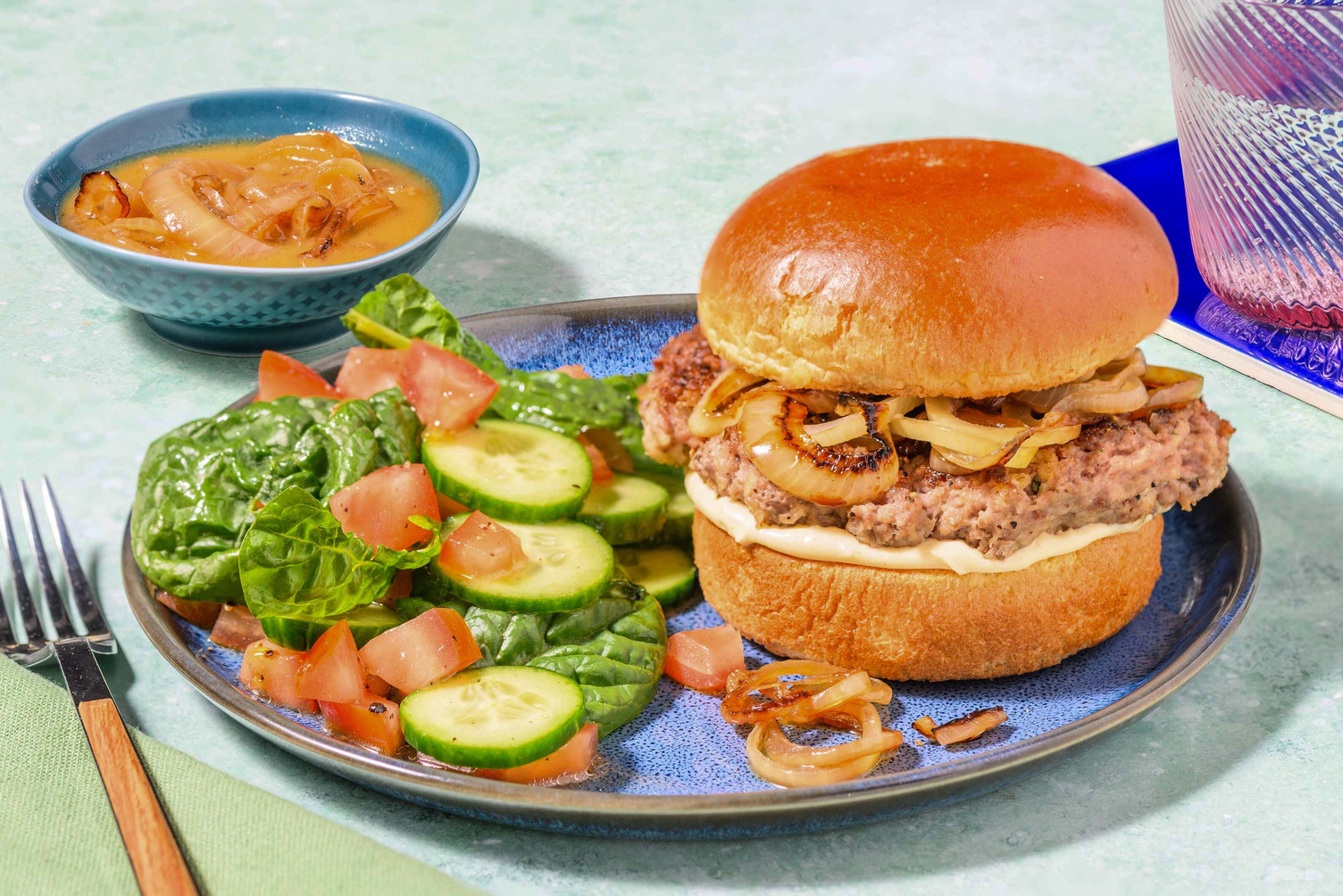 French Dip Turkey Burgers