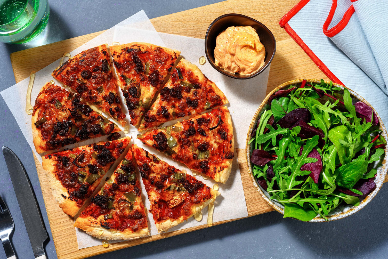 Sweet-and-Savoury Impossible® Burger Patties Pizza