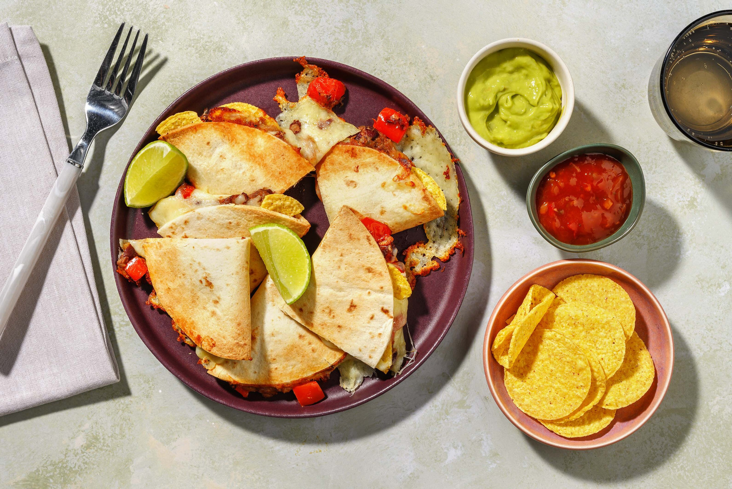 Refried Bean and Plant-Based Mozzarella Quesadillas