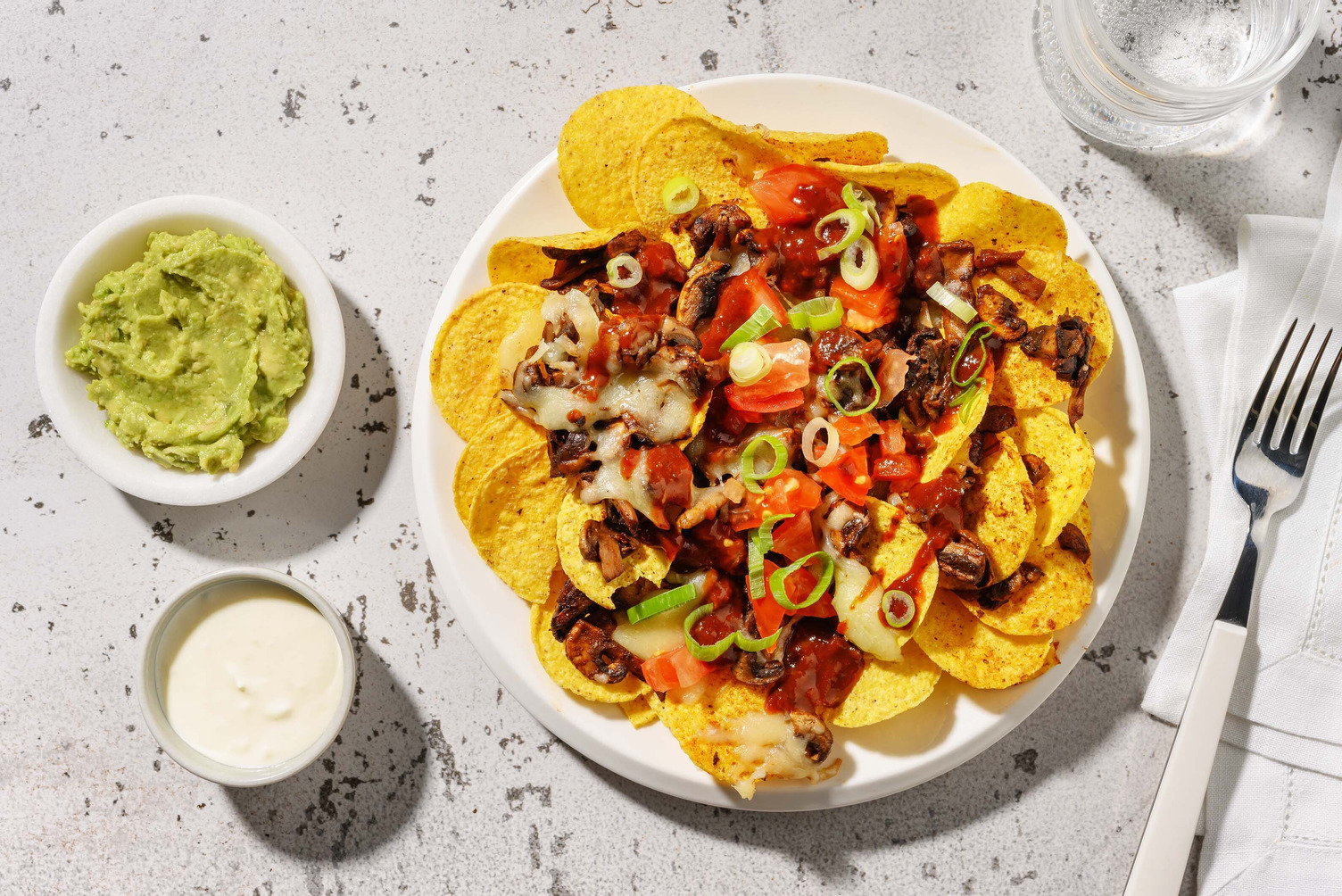 Carb Smart Loaded Tex-Mex Mushroom Nachos