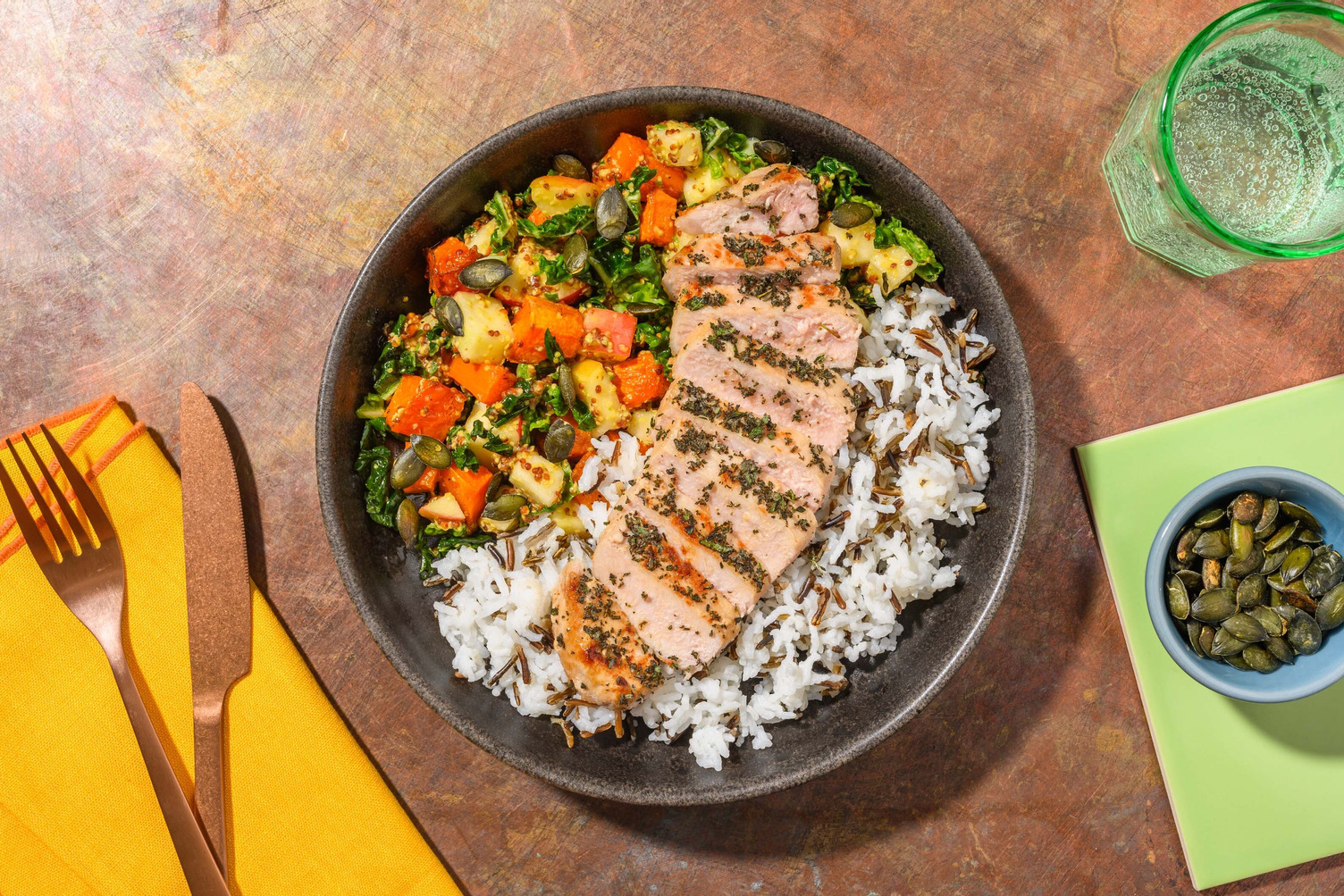 Maple-Glazed Pork Chops with Wild Rice  