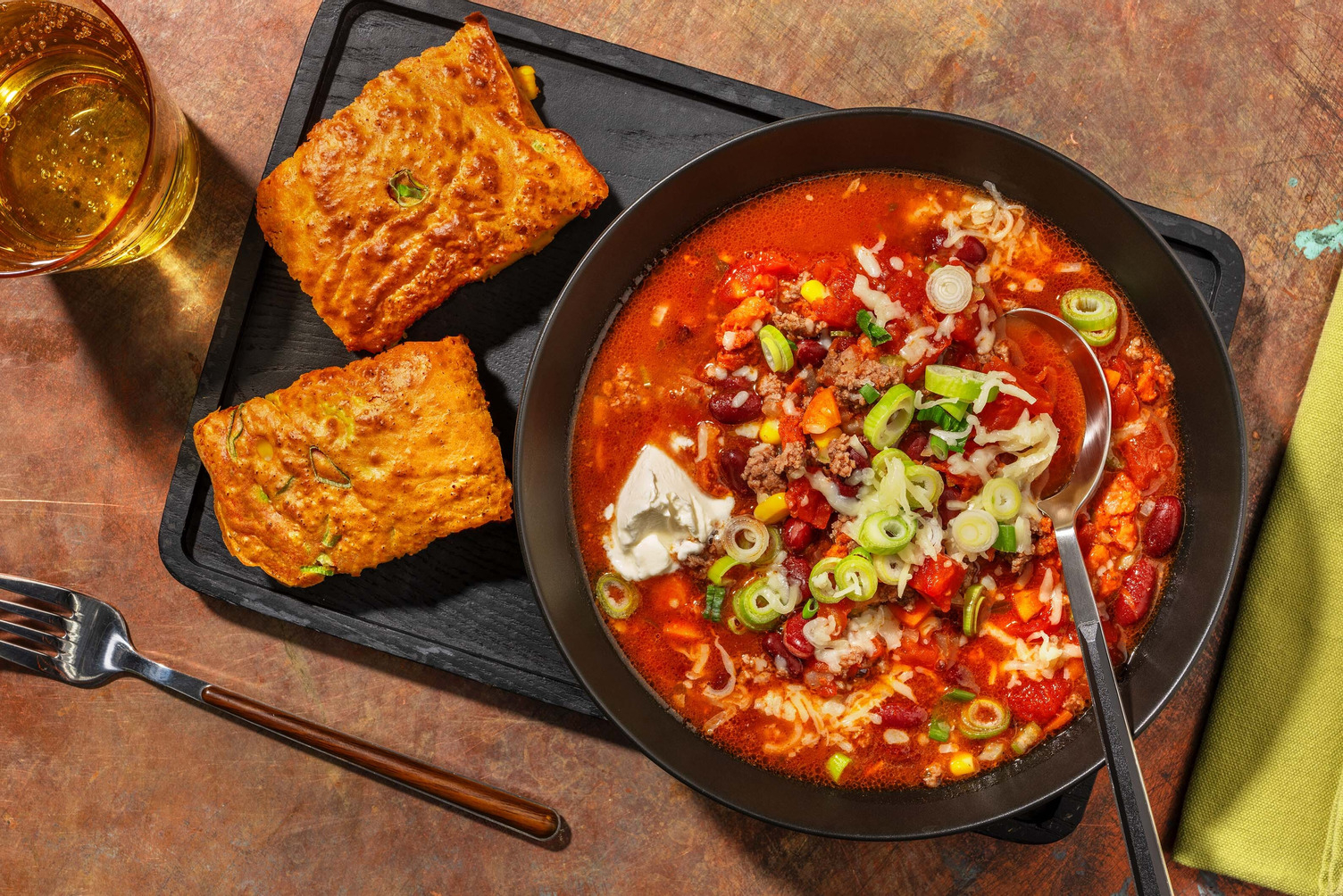 Beef-and-Chorizo Chili Bowls