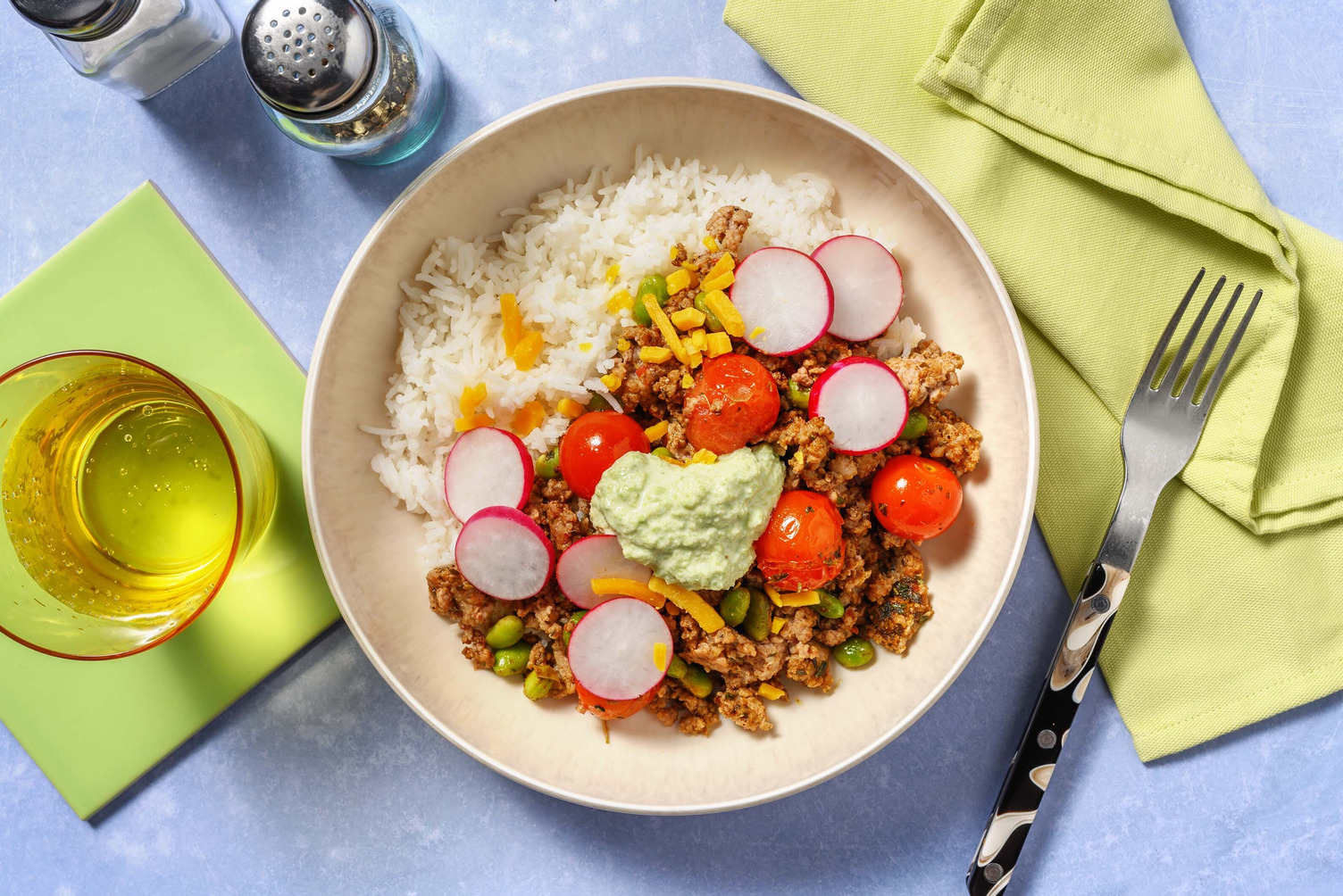 Sunny California-Style Chorizo Rice Bowl 
