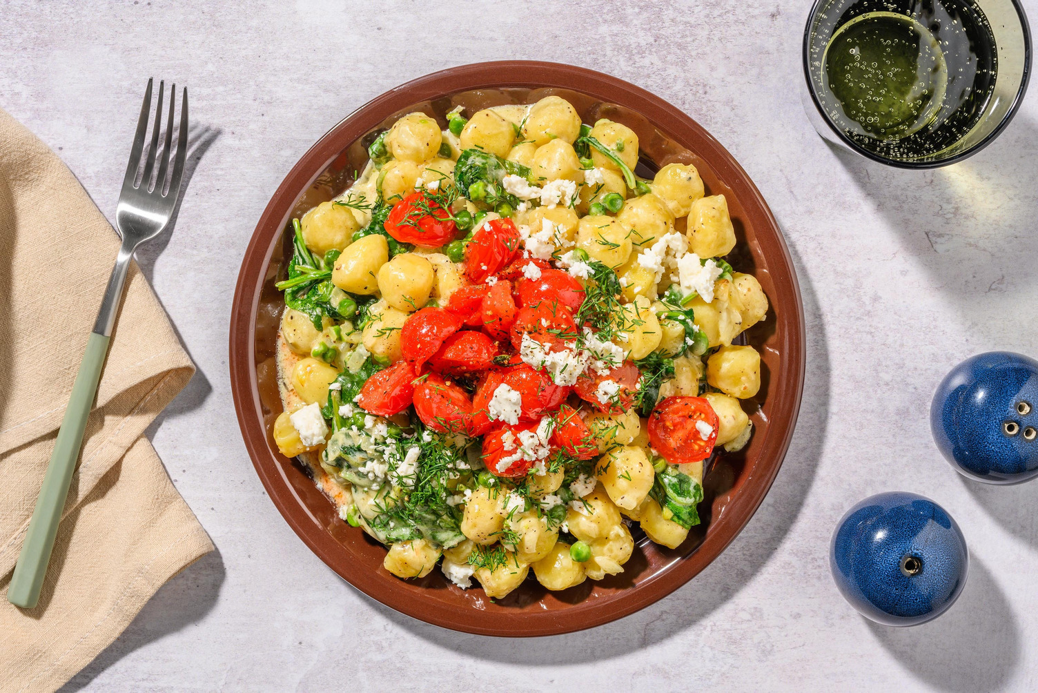 SuperQuick Creamy Spanakopita Chicken and Gnocchi