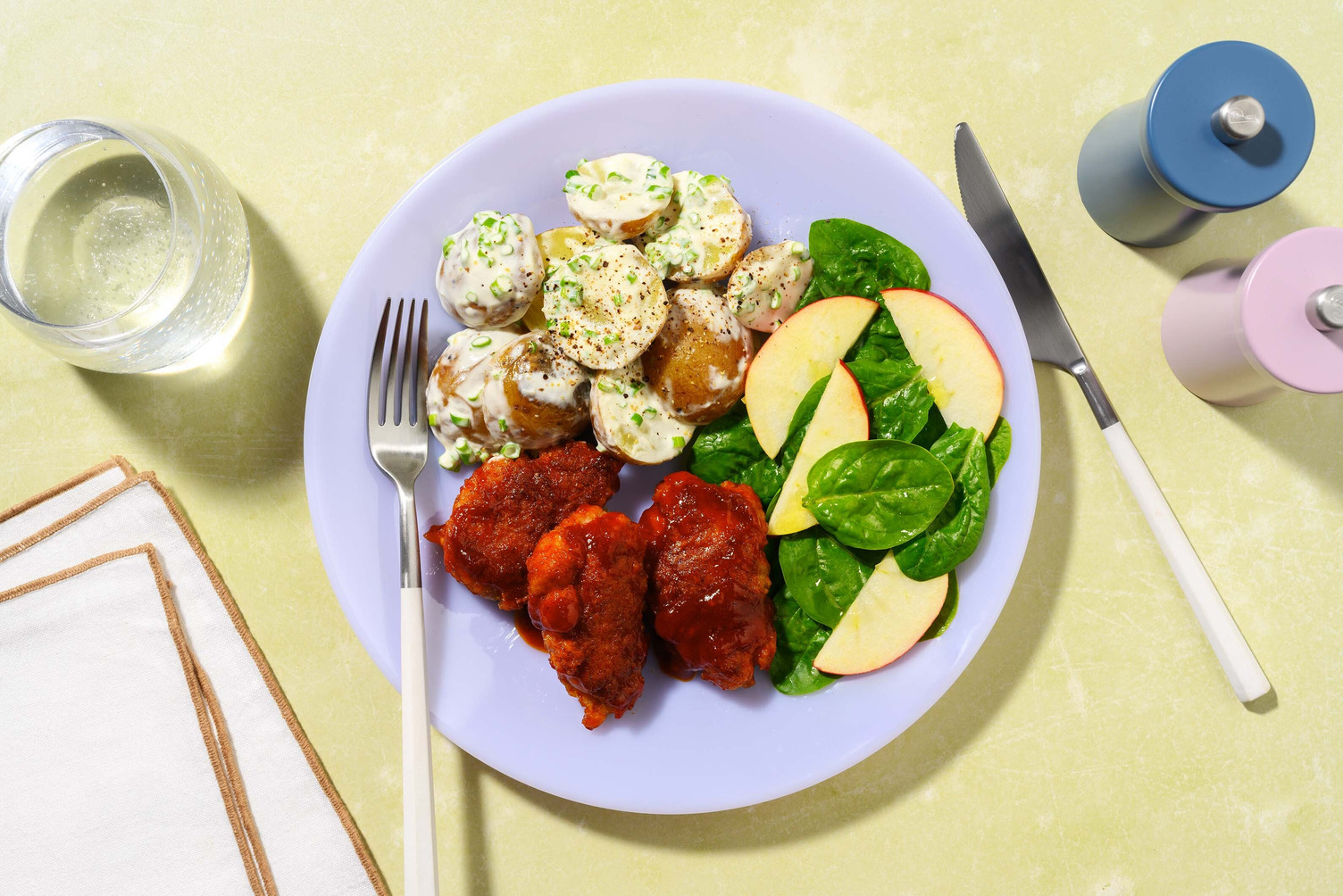 Rustika buffaloglaserade fläskbiffar