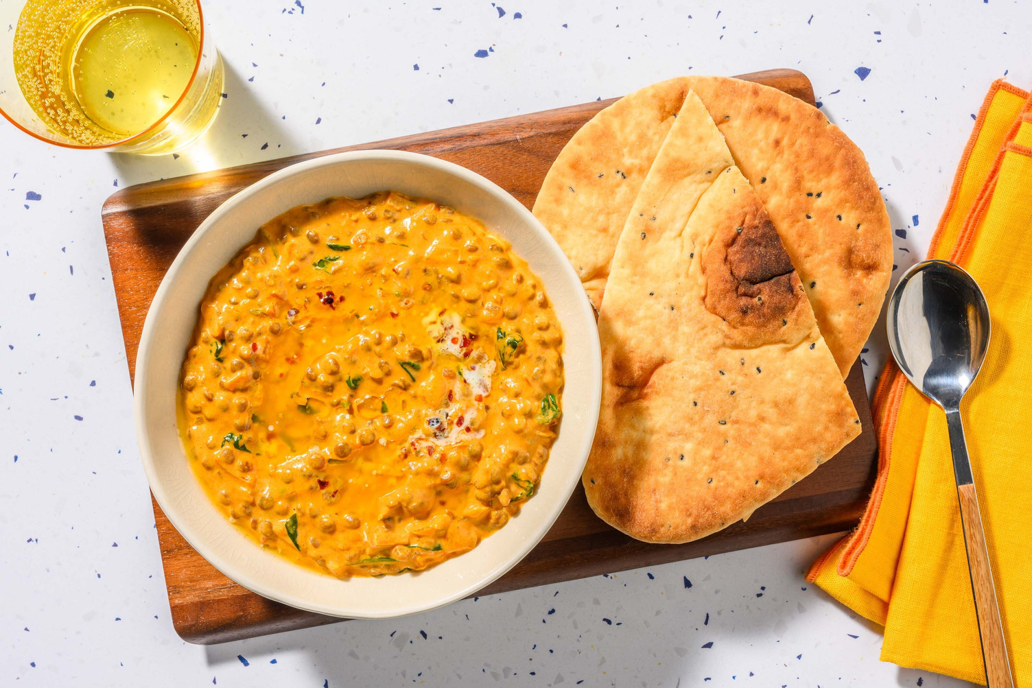 Dal palak - carne, lenticchie e spinaci all'indiana