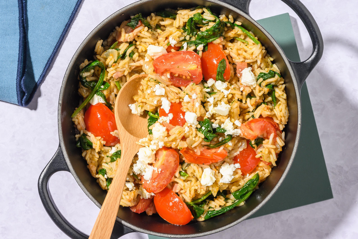 Italian Inspired Bacon and Pesto Pilaf