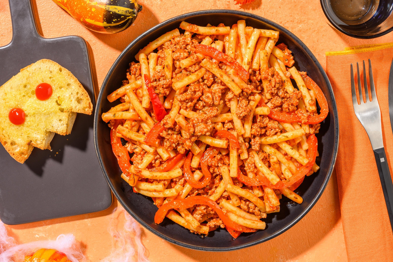 Ghoulish Goulash Style Pork Pasta