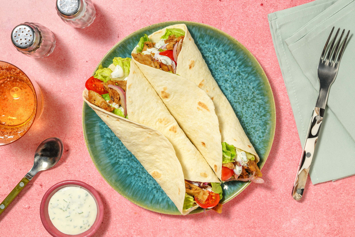 Vegetarisk pulled bean-gyro