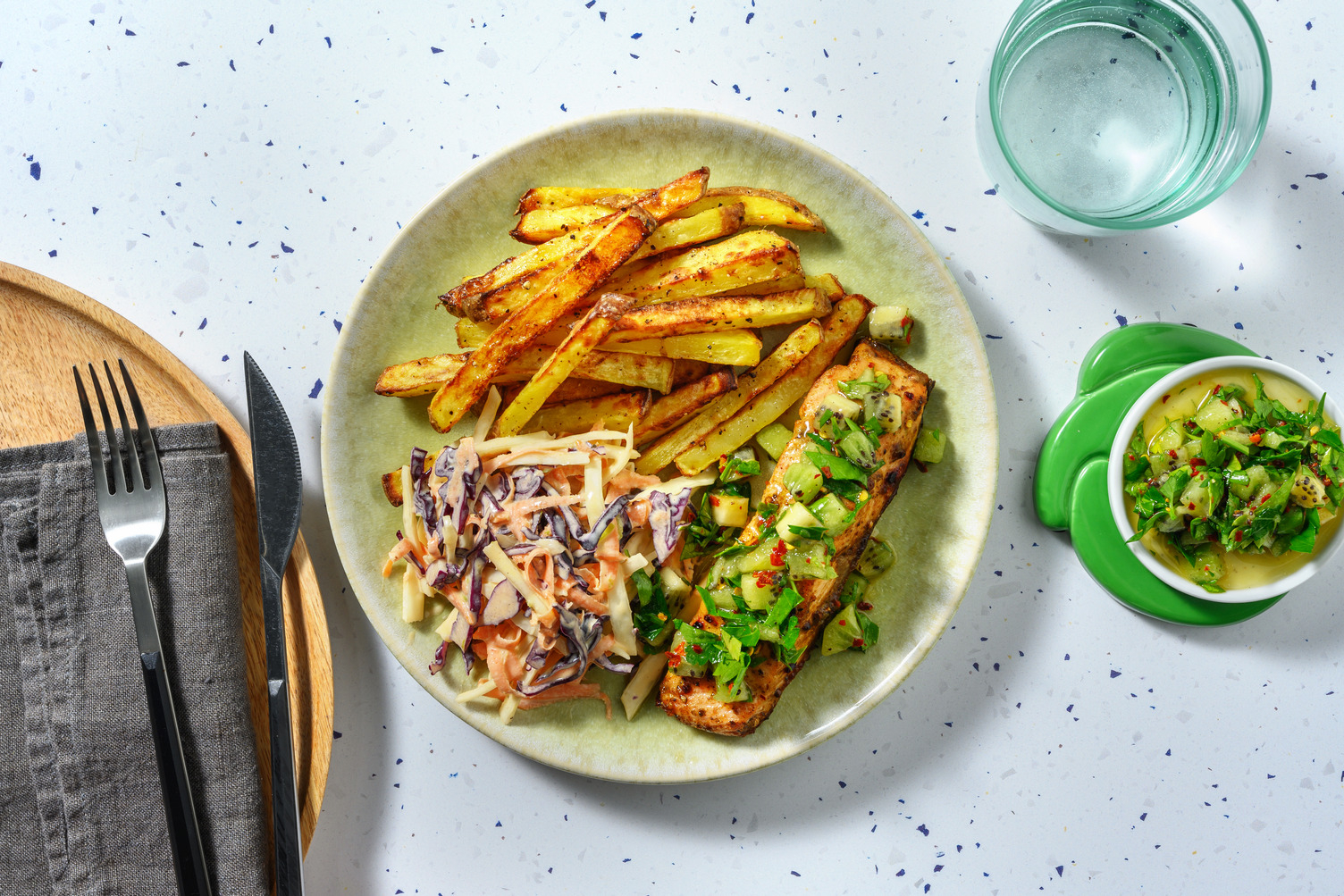 Karibischer Lachs mit Kiwi-Salsa