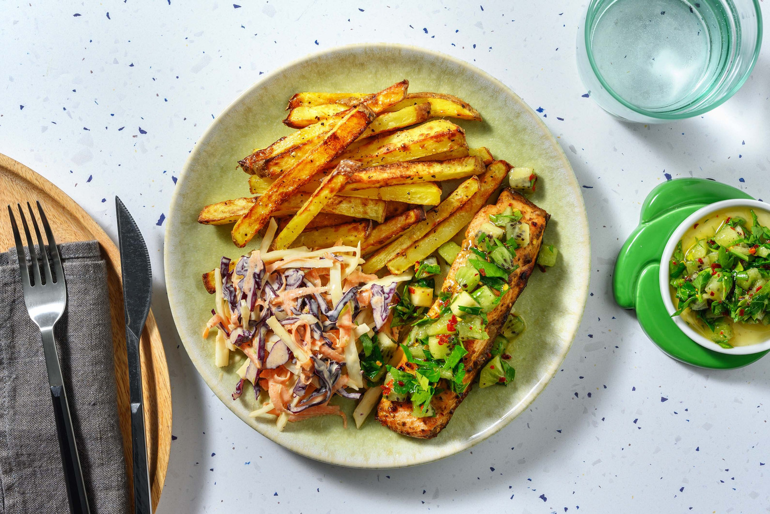 Karibischer Lachs mit Kiwi-Salsa