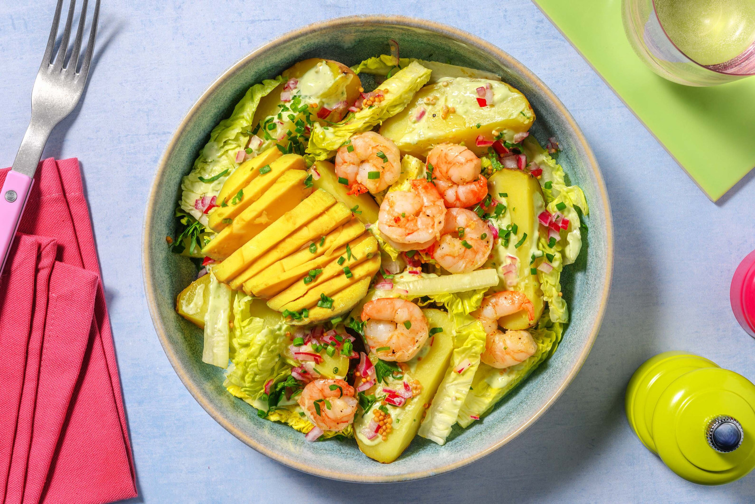 Salade de crevettes et mangue