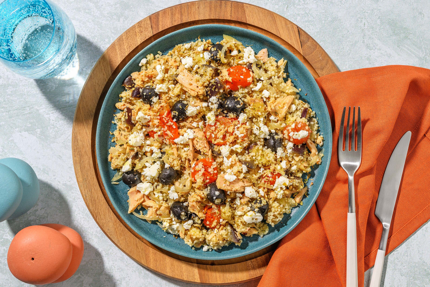 Couscous allo sgombro sott'olio e melanzane