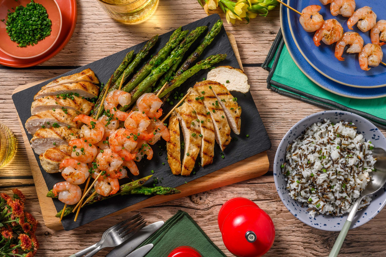 Grilled Maple Chicken and Shrimp