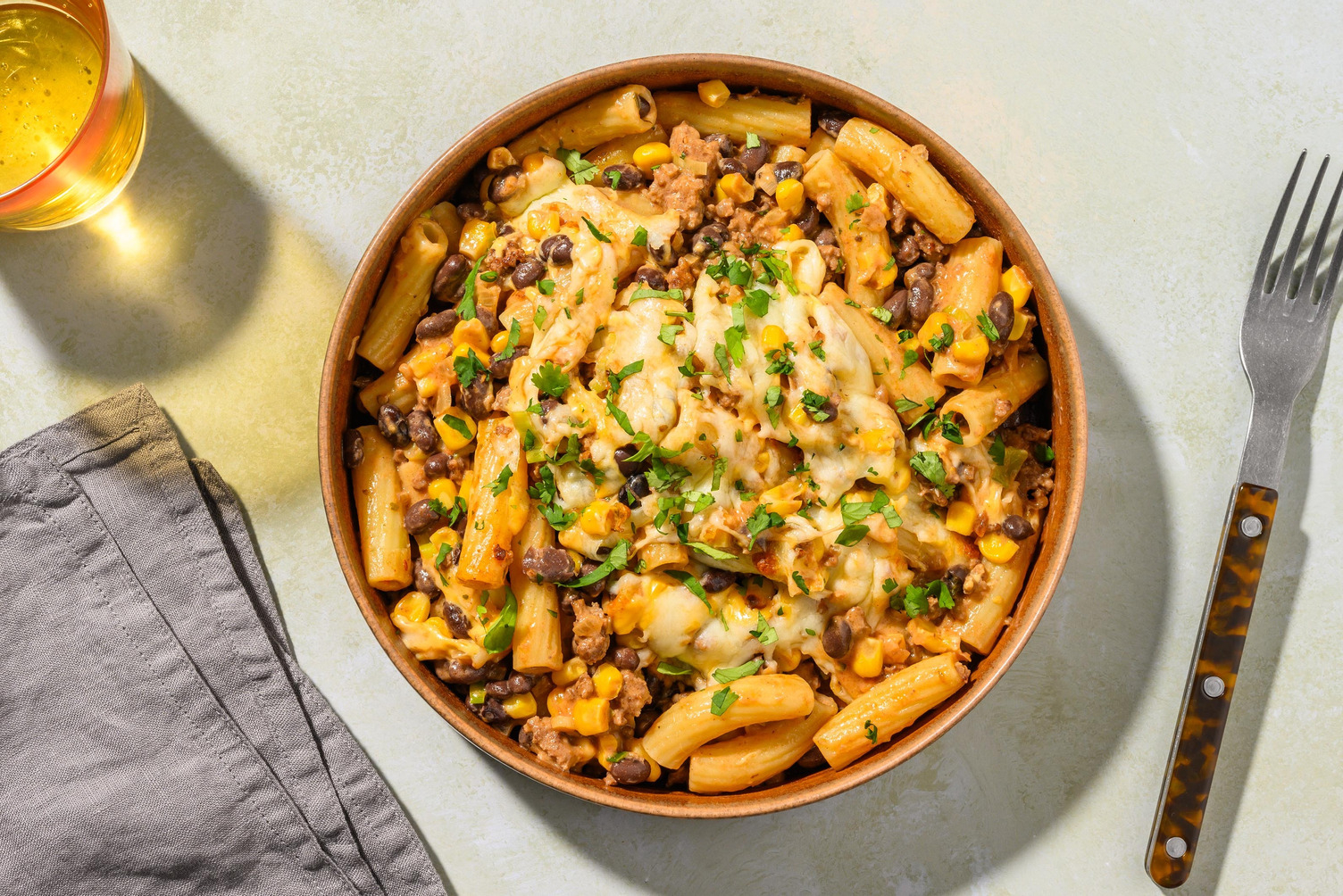 Texmexkryddad pastagratäng på vegofärs