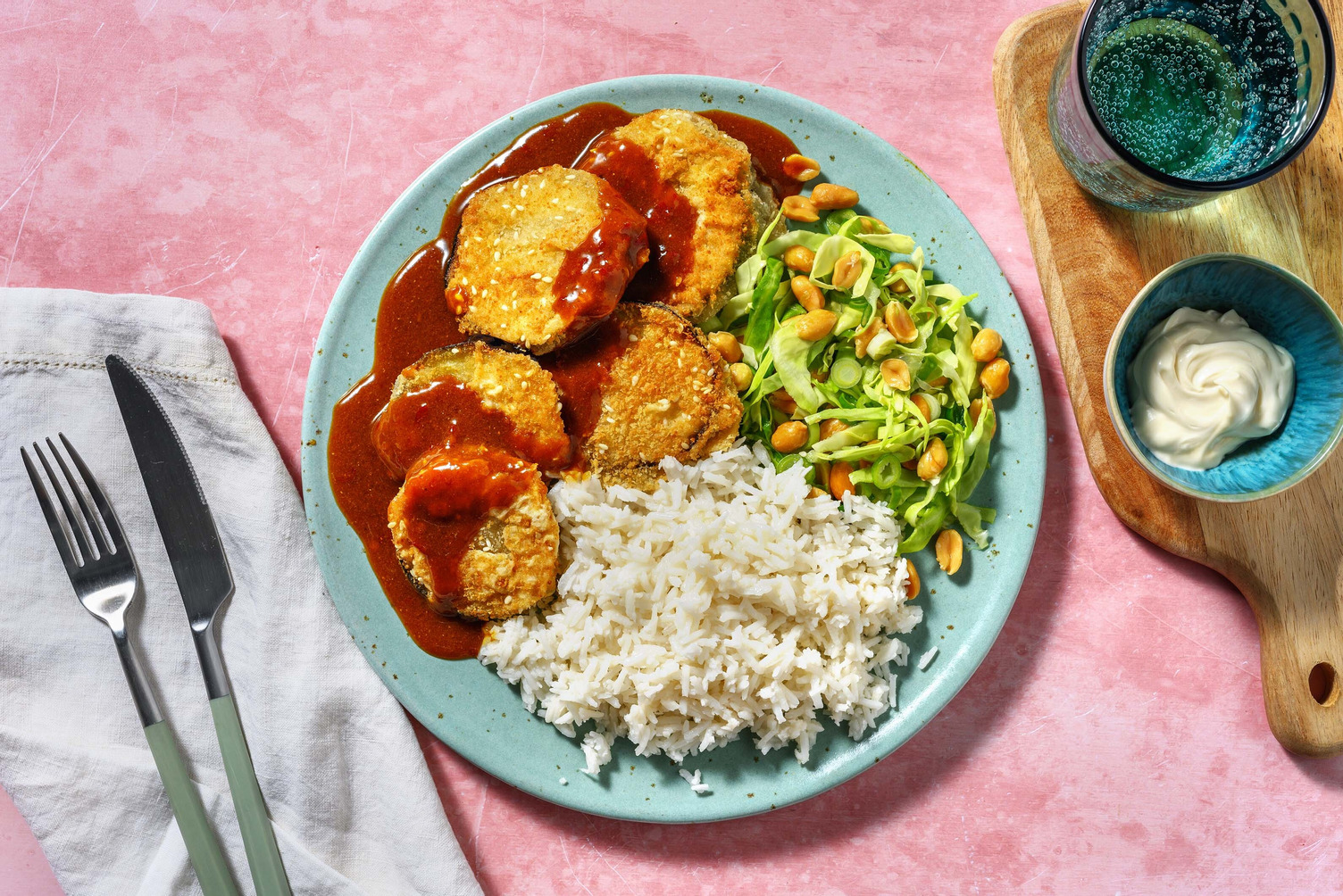 Krispig aubergine-katsu