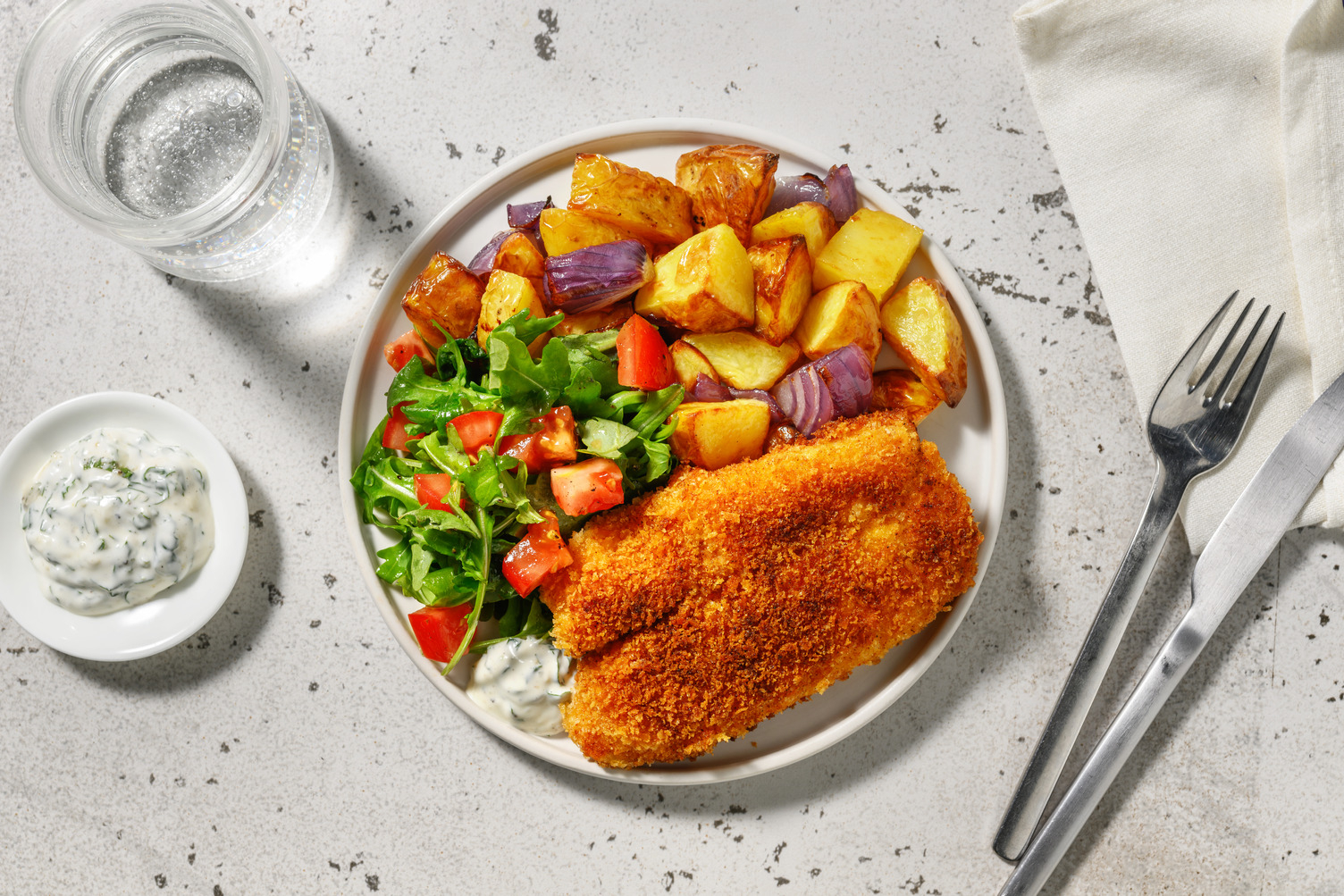 Panko- och harissapanerad sej