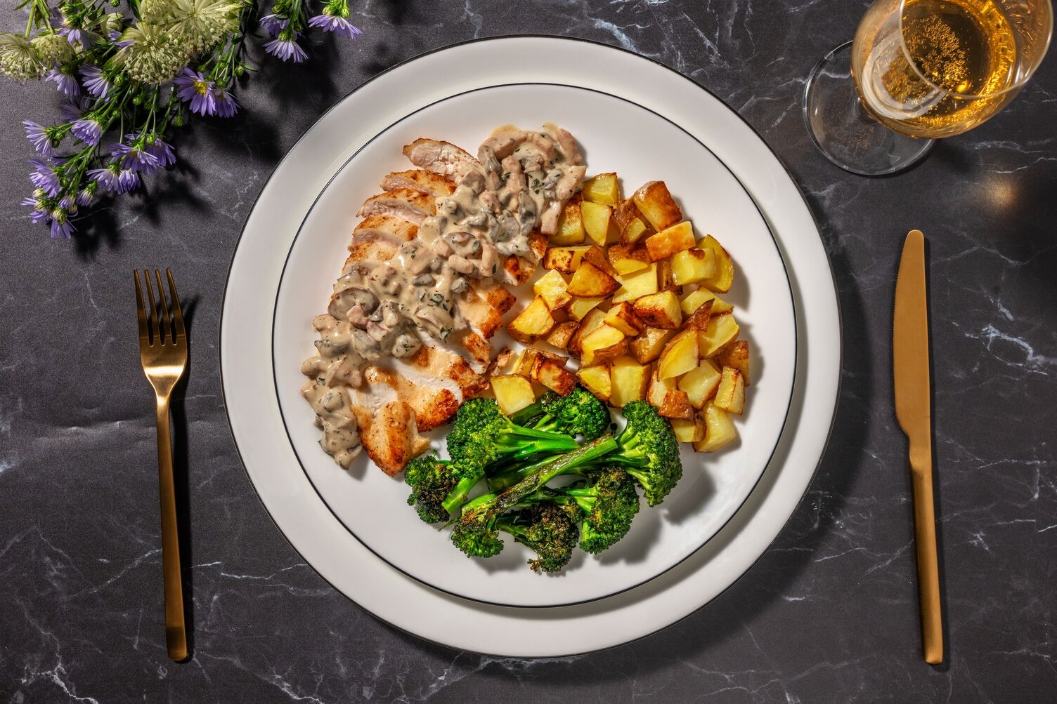 Double Chicken in Truffle Mushroom Sauce