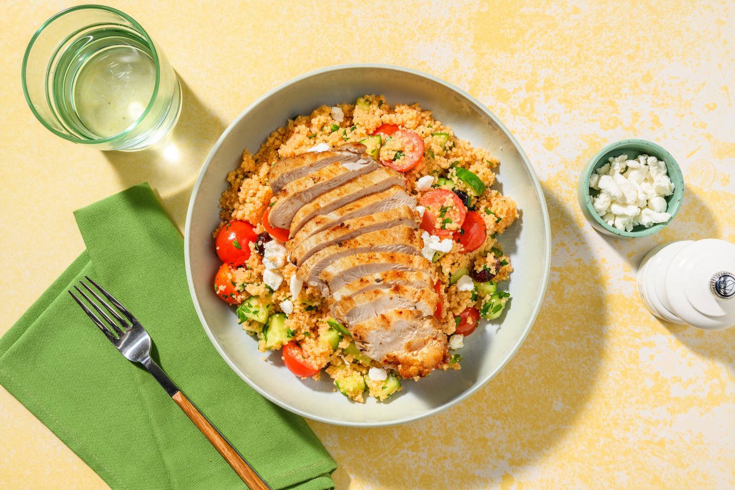 Ziegenkäse-Tabbouleh & Bio-Hähnchen