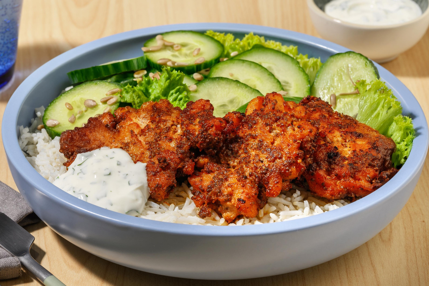 Harissakryddade koljafiskkakor och ris