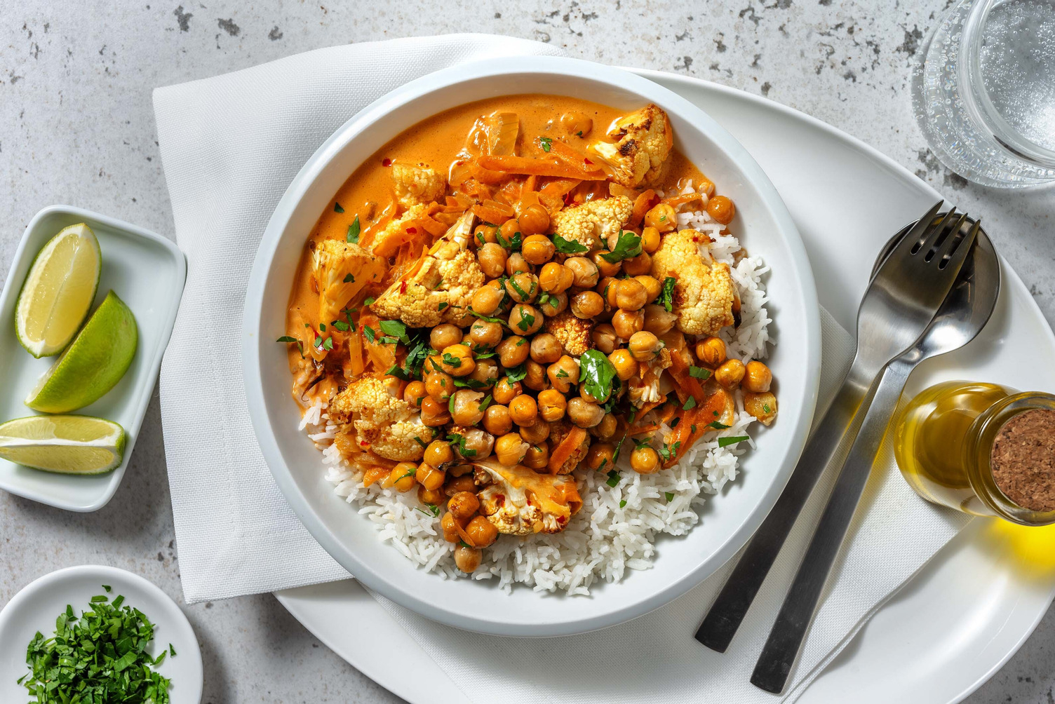 Cauliflower and chickpea curry