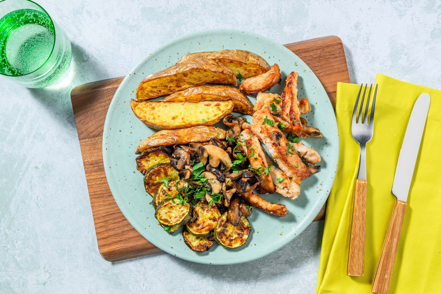 Scaloppine di lonza ai funghi champignon