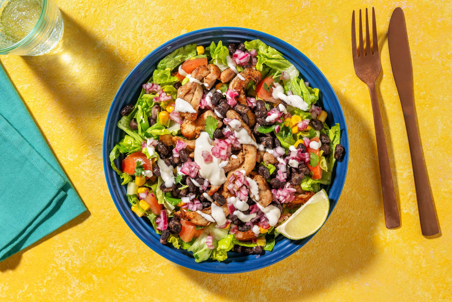 Mexicaanse stijl salade met kip