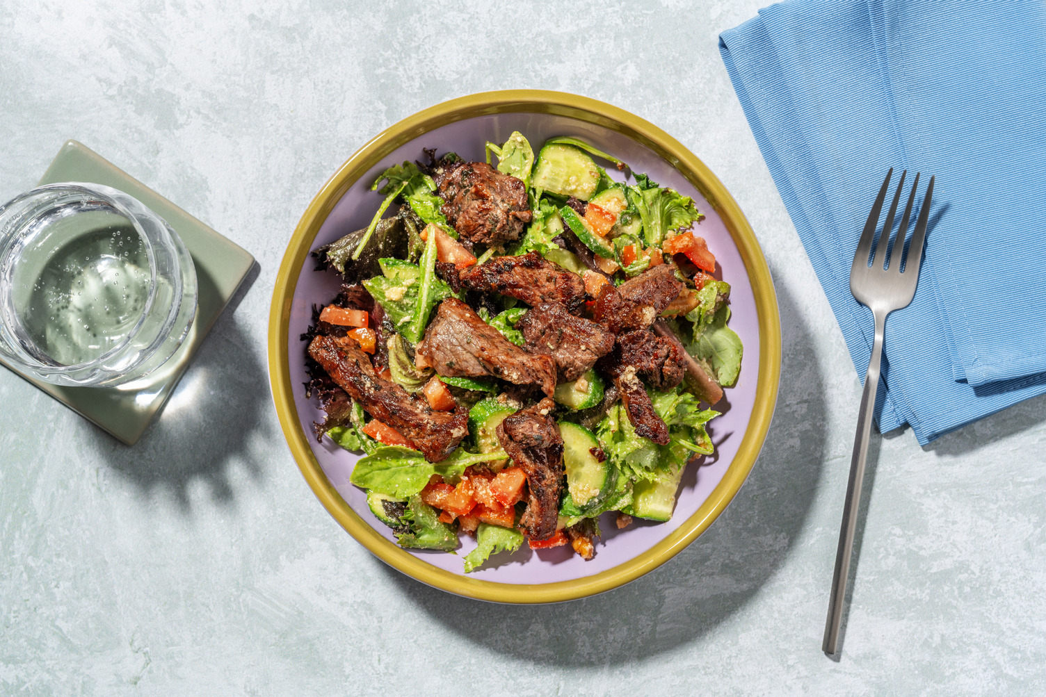 Bol de ternera con vinagreta de pecorino