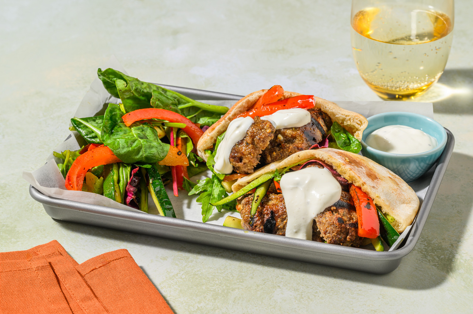 Chargrilled Spiced Pork Kofta Pockets