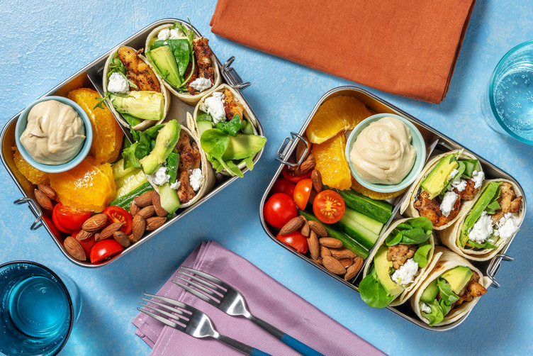 Lunch Box with Chicken & Avocado Wraps